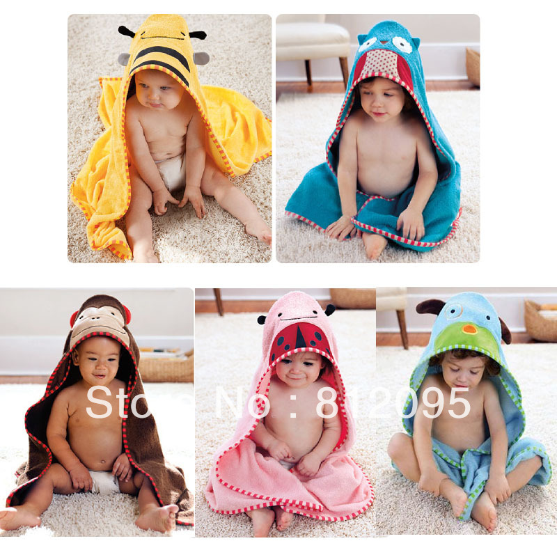 NEW Animal Baby Cute hooded bathrobe/ baby bath towel/bath terry children infant bathing robe Little Spring TJ-O0004