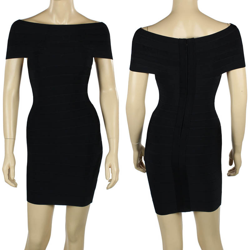 New Aristocratic women Fashion bandage bodycon Dress Black Cocktail Formal Evening dress