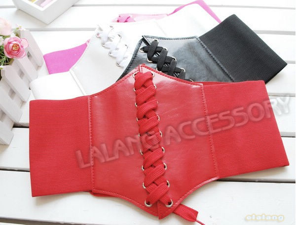 New Arrival 1 piece/lot PU Leather Super Wide Clothing Belts Stretchy Slim Belts For Clothing Decoration 650959
