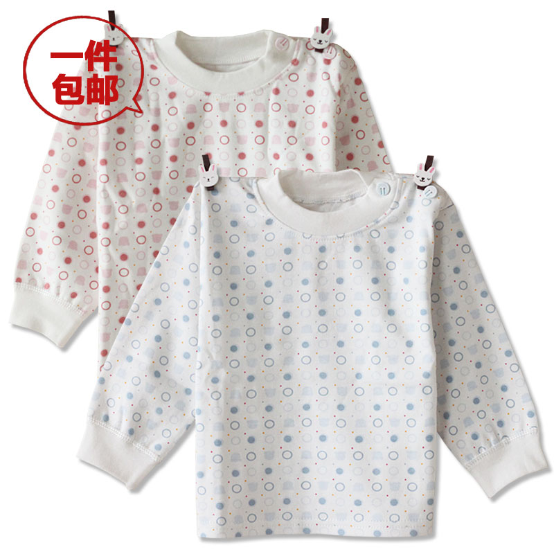 New arrival 100% cotton baby button underwear baby long johns baby 100% cotton top cotton sweater spring and autumn children's