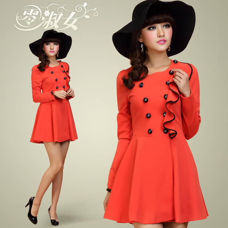 New arrival 2012 autumn and winter slim sweet popular elegant clothing trench outerwear free shipping