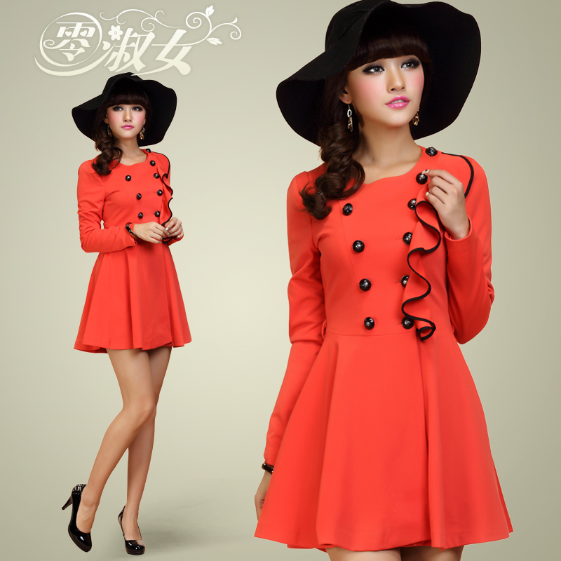 New arrival 2012 autumn and winter slim sweet popular elegant clothing trench outerwear free shipping