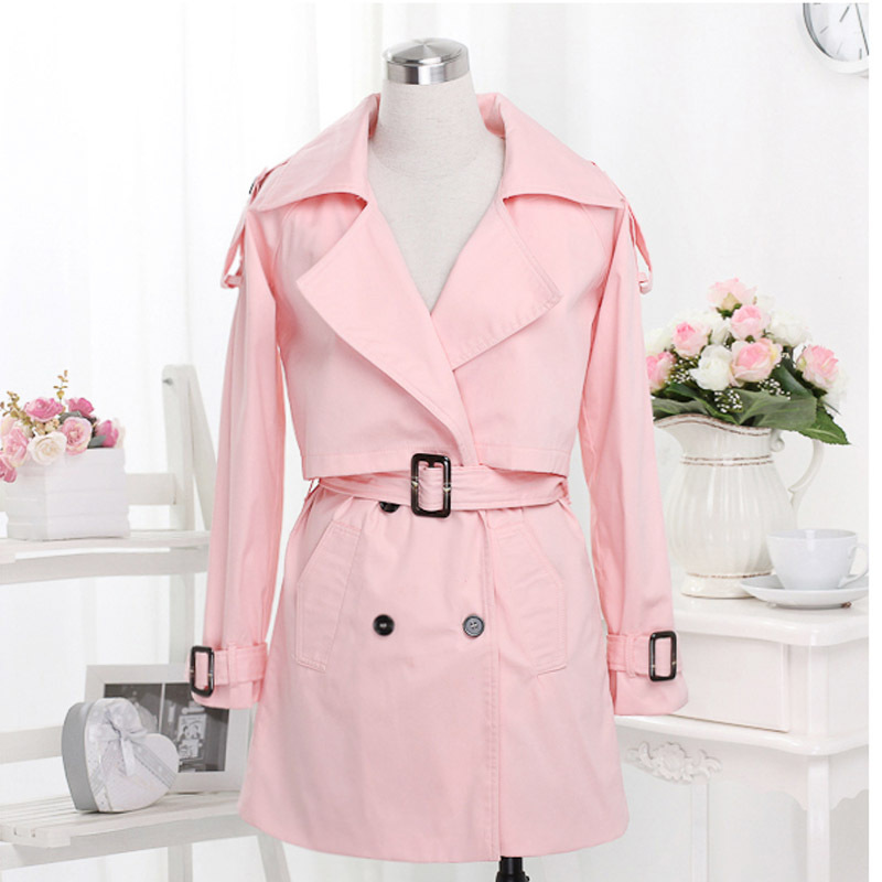 New arrival 2012 autumn fashion double breasted loose Women solid color long-sleeve trench outerwear w096