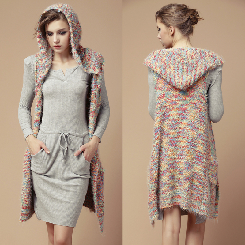 New arrival 2012 autumn new arrival loose hooded sweater vest sleeveless trench