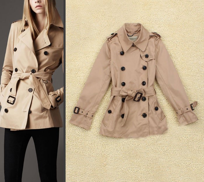 New Arrival 2012 Autumn/Winter Cassical Double-breasted Trench Coat Women High Quality Coat With Belt Outwear  SS12339