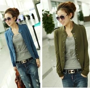 New Arrival 2012 Ladies' Solid Cardigan Casual Double-Breasted Jacket Coat For Women Autumn, Free Shipping