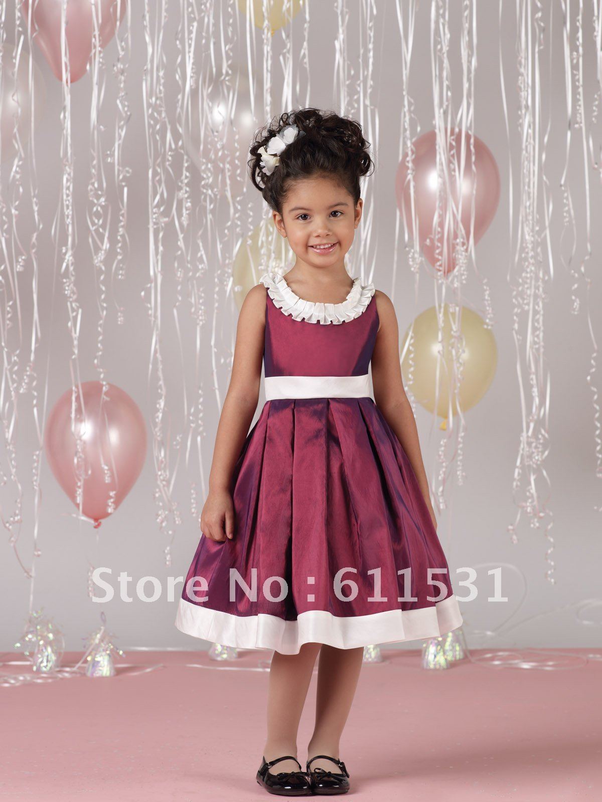New Arrival 2012 !!Lovely Princess Jewel Bow Knot Ankle Length Satin Flower Girl Dresses Free Shipping Custom Made