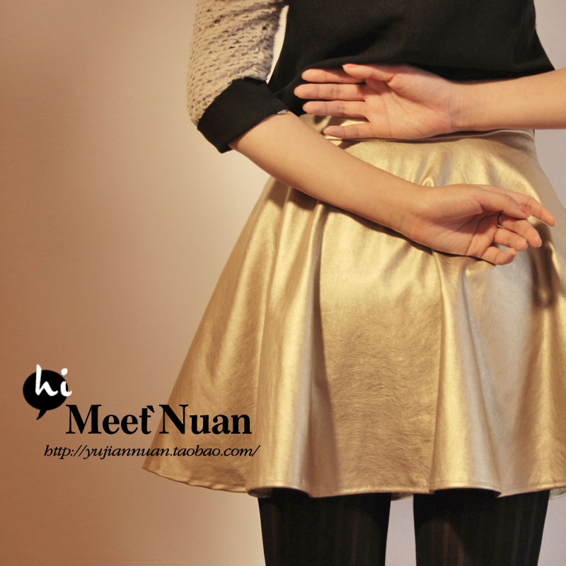 New arrival 2012 new arrival all-match autumn and winter vintage leather skirt black