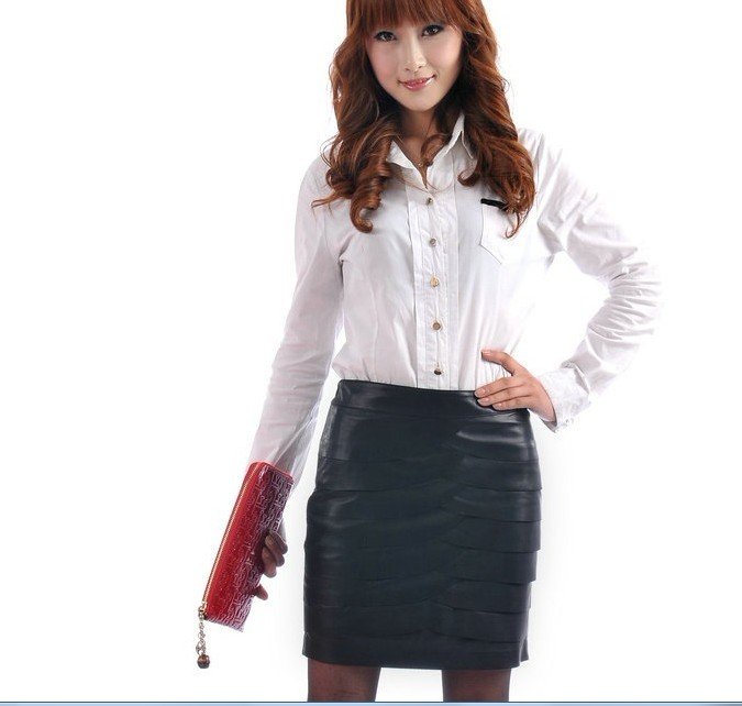 New Arrival  2012 new style lady's genuine lamb leather skirt  or leather pants  Spring skirts free shipping FS123310410