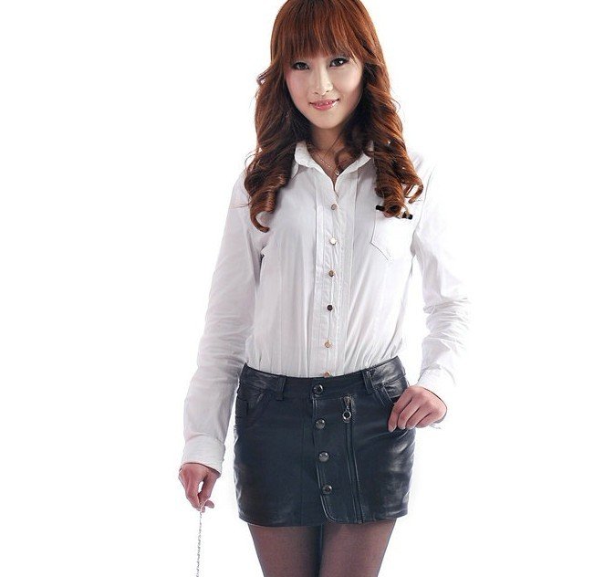 New Arrival  2012 new style lady's genuine lamb leather skirt summer skirts free shipping FS123300430