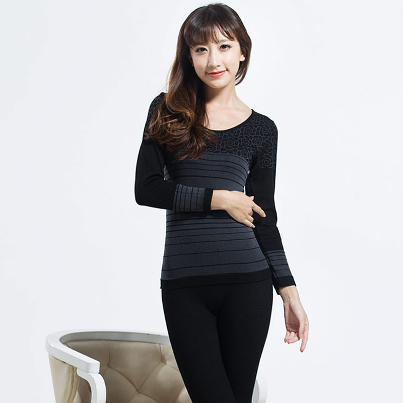 NEW ARRIVAL!! 2012 winter rose jacquard slim beauty care body shaping thermal underwear women's set 1209 Free Shipping