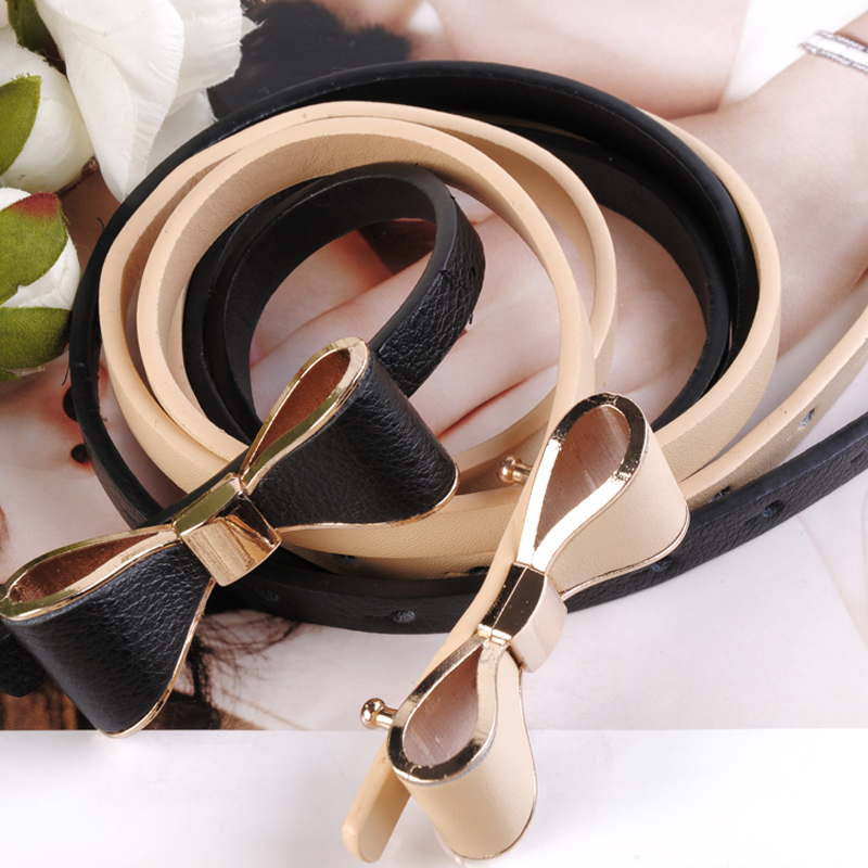 New arrival 2013 all-match fashion genuine leather belt female bow