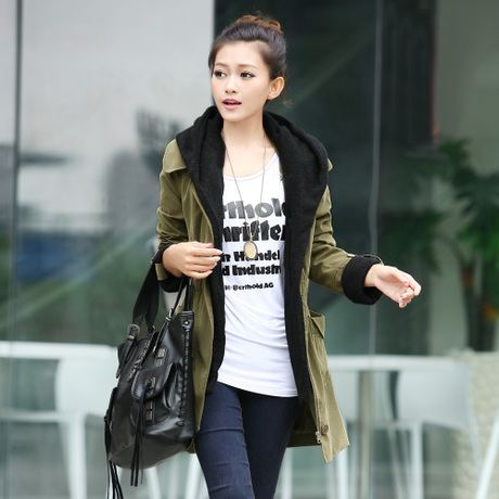 New arrival 2013 fashion elegant women's trench female outerwear spring and autumn slim plus size 1008