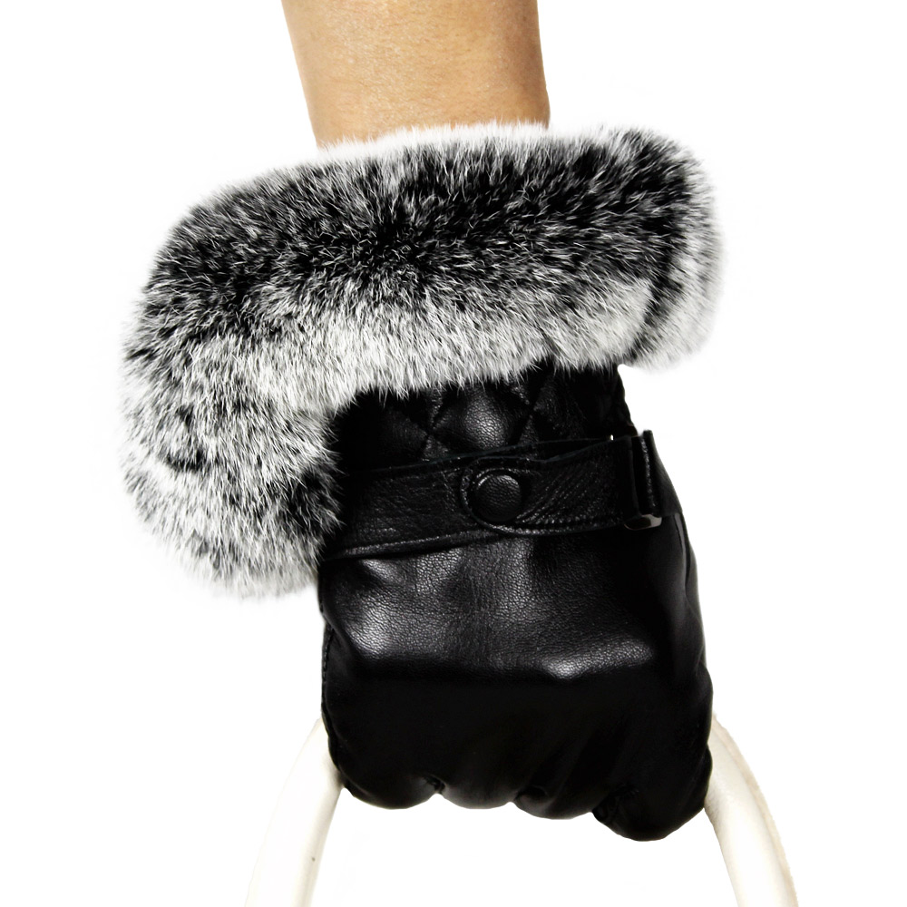 New arrival 2013 female genuine leather oversized rex rabbit hair female short design suede thermal gloves