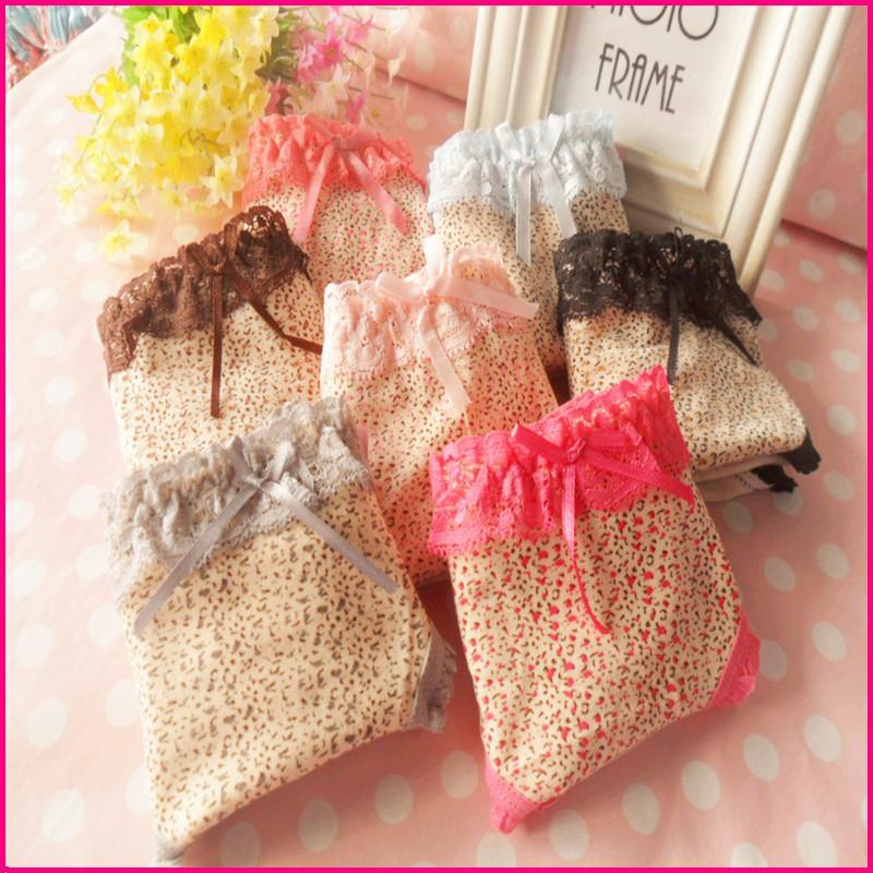 New arrival 2013 Hot selling women's most sexy Leopard underwear with cute bow Ladies' fashion briefs Pop in Japan&Korea