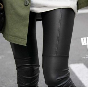New arrival 2013 leather patchwork legging super repair ankle length trousers faux leather pants k562
