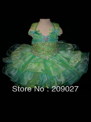 New Arrival 2013 Lovely A Line Organza Colored Cupcake Girls Pageant Dresses Mini Beaded Short Pageant Dress For Kids
