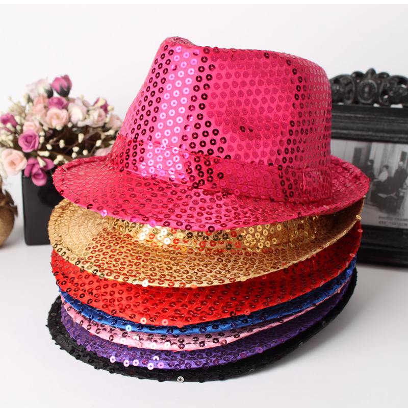 New arrival 2013 paillette fashion peoperties dance small fedoras jazz hat