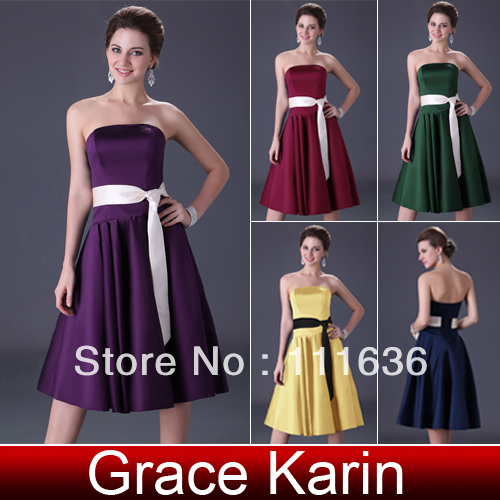 New Arrival 2013 Satin 5Colors available Bridesmaid Prom Gowns,EMS Shipping,CL3026