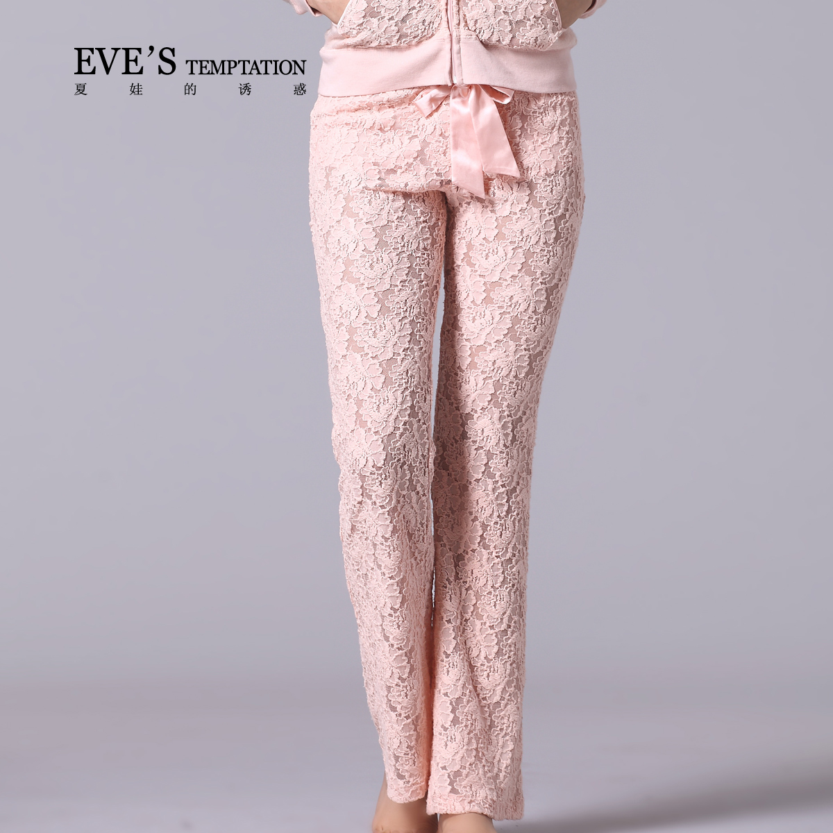 New arrival 2013 soft skin-friendly powder lace decoration derlook bell-bottom trousers