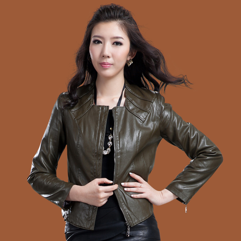 New arrival 2013 spring leather clothing female short design genuine leather sheepskin women's leather jacket