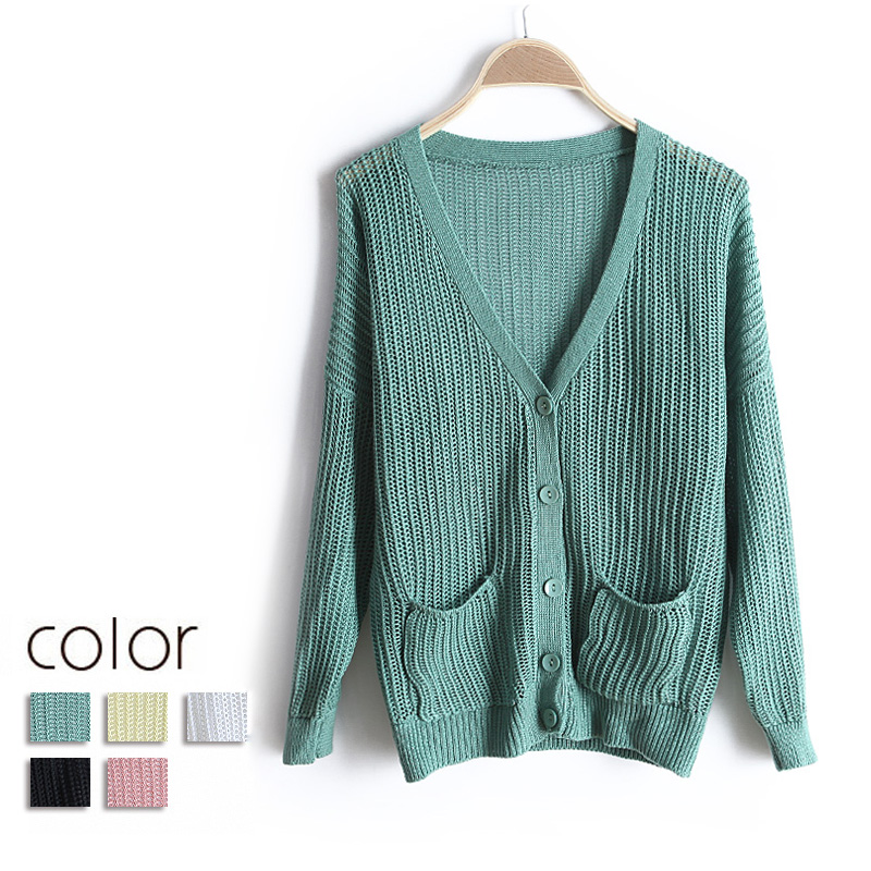 new arrival 2013 spring V-neck single breasted sweater casual long-sleeve sweater outerwear female wx1399