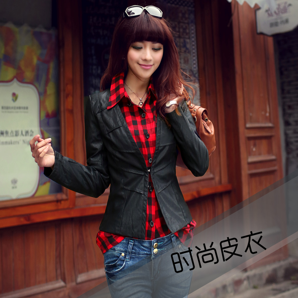 New arrival 2013 spring women's slim formal PU small leather clothing motorcycle