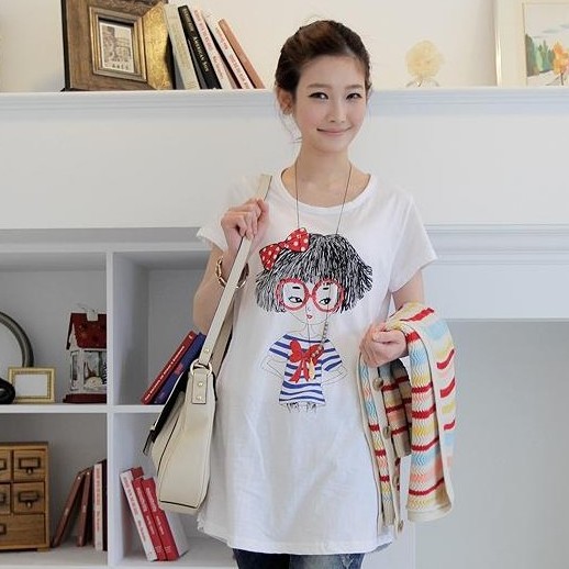 New arrival 2013 summer maternity clothing maternity top maternity short-sleeve t-shirt long design loose plus size t-shirt