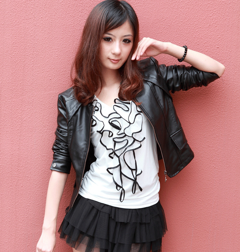 New arrival 2013 women's leather clothing short board leather clothing outerwear female leather clothing trend clothes