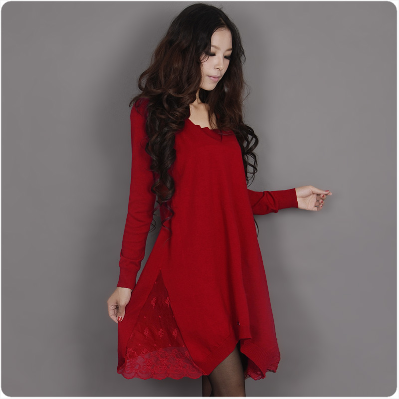 New arrival 2013 women's medium-long pullover knitted sweater Sweets jx12865