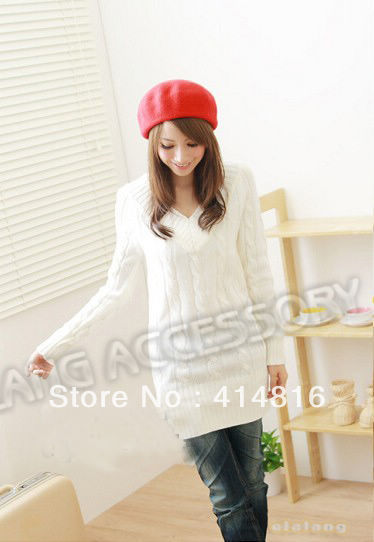 New Arrival 3pcs/lot Ladies' Autumn/Winter V-Neck Long Sleeve Pullovers Sweater Fashion Slim Solid Color Sweater