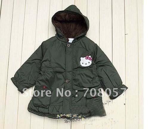 New arrival 4 pcs/lot +1 color  fashion    worsted  hello  kitty    girls coat  hot  wholesell