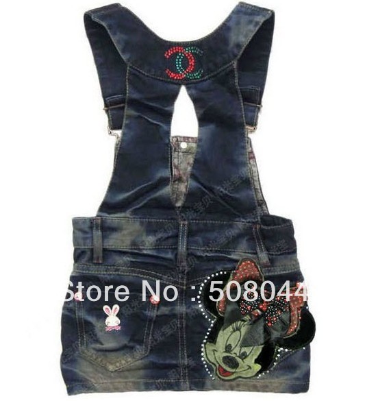 New Arrival!!5pcs/lot Baby Girl Cartoon Minnie overalls skirts ,Cute skirt ,Baby fashion overalls dresses dress