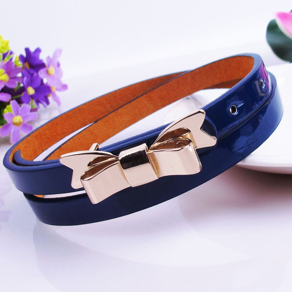 New arrival a43 bow genuine leather strap women's all-match one-piece dress cowhide belt