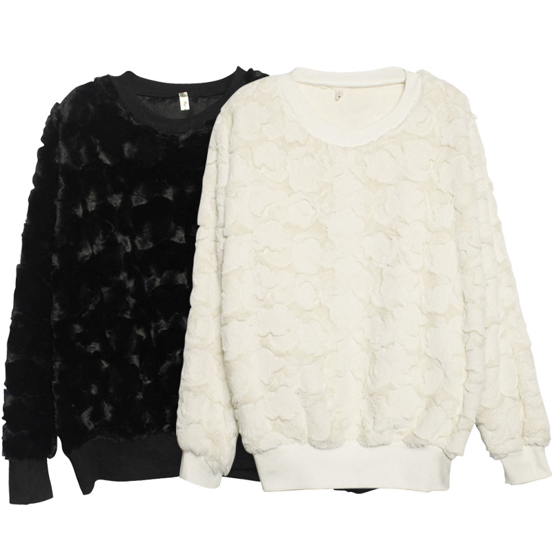 New arrival! Acm fashion faux soft leugth faux fur coat top black and white clothes free shipping