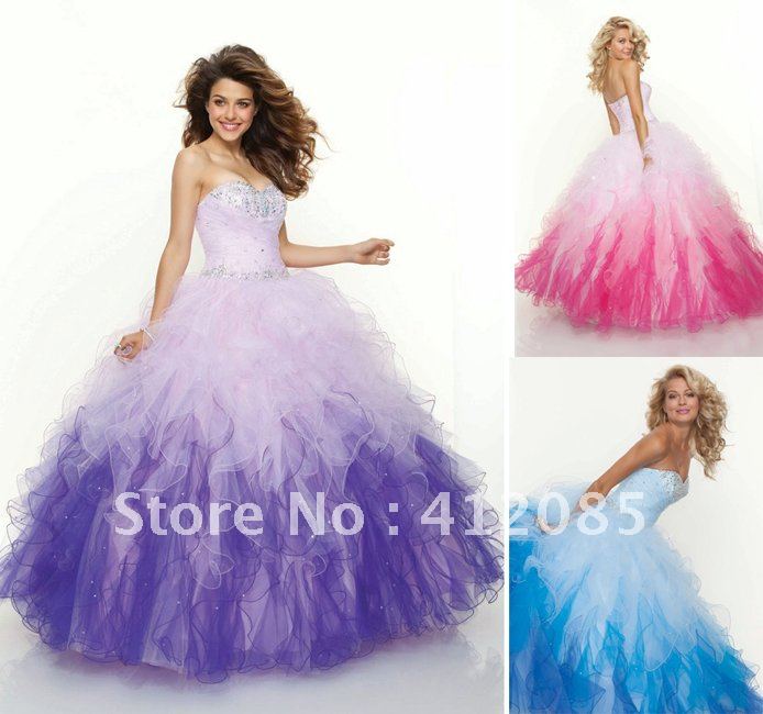 New Arrival Adorable Ball Gown Sweetheart Beading Pink and Blue Organza Fashion Quinceanera Dresses