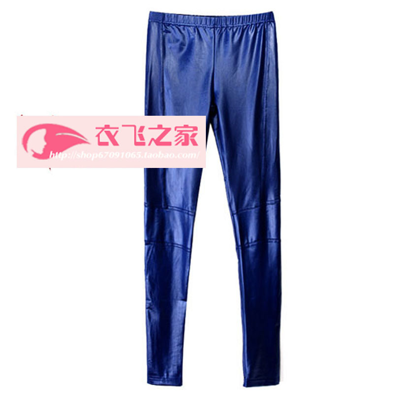 New arrival   all-match fashion vintage slim motorcycle paragraph pencil faux leather legging