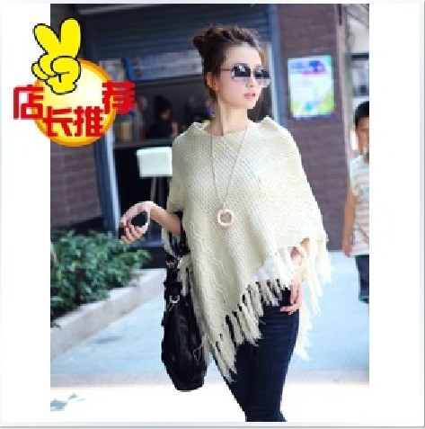 New arrival autumn 2012 tassel cutout cape cloak outerwear sweater