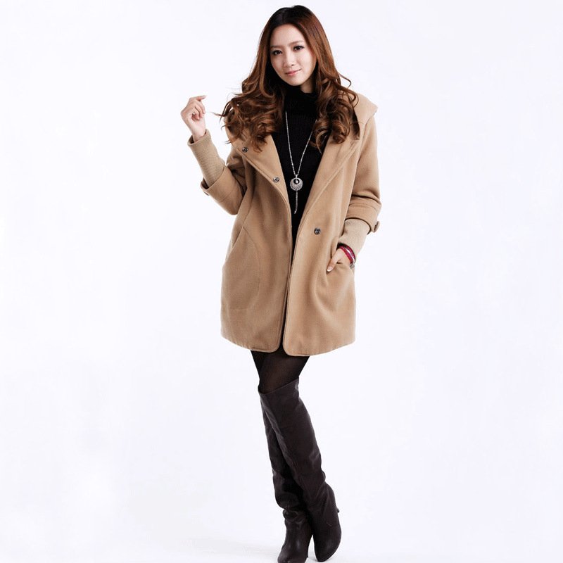new arrival autumn and winter medium-long woolen outerwear thickening wadded jacket female