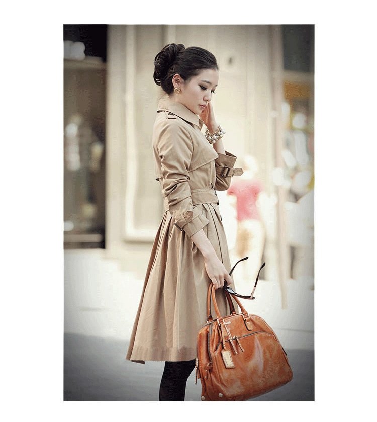 new arrival autumn and winter slim noble elegant thin long paragraph trench female outerwear