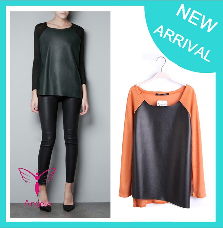 New arrival Autumn & Spring 1 pc/lot women's fashion blouses Patchwork t-shirt Stock Sale Support Dropshipping WSH-001