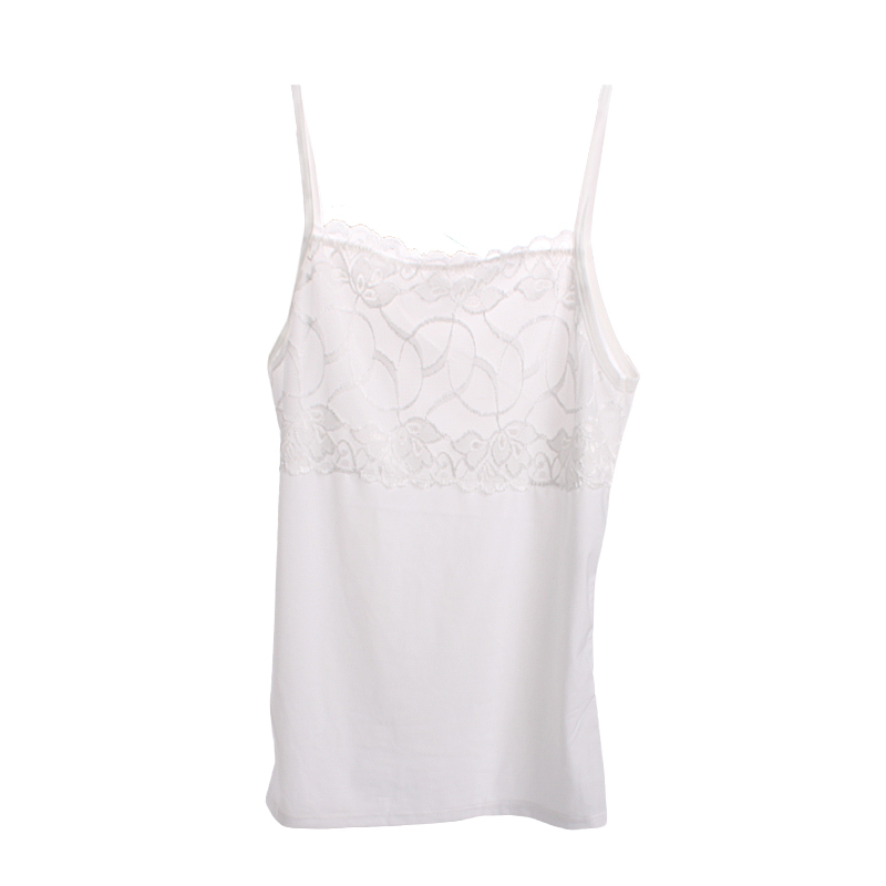 New arrival beautiful delicate cutout lace top silky spaghetti strap basic women's spaghetti strap