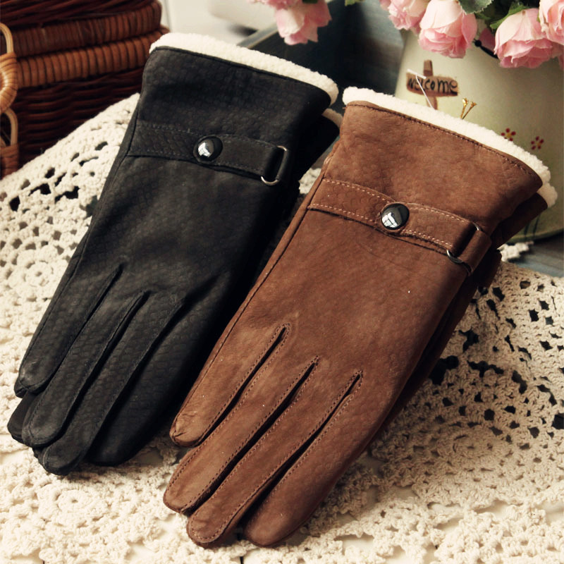 New arrival berber fleece scrub stereo sheep wool sheepskin gloves liner genuine leather gloves female