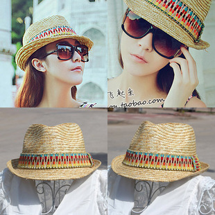New arrival bohemia strawhat female summer hat jazz hat beach cap vintage cap