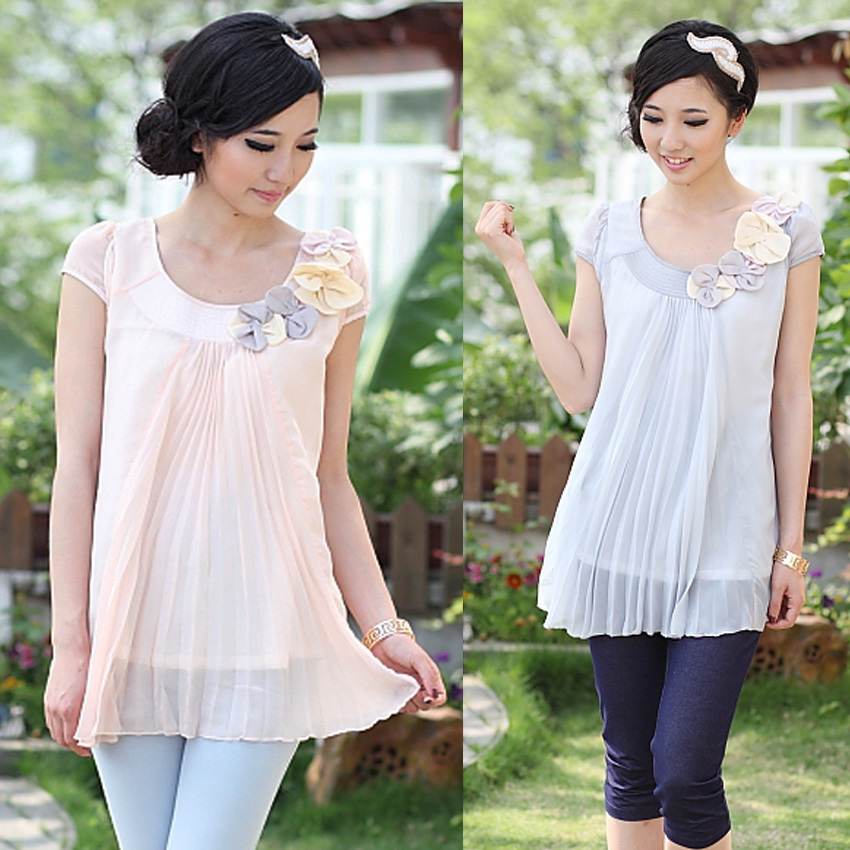 New arrival chiffon maternity top maternity t-shirt ds020626
