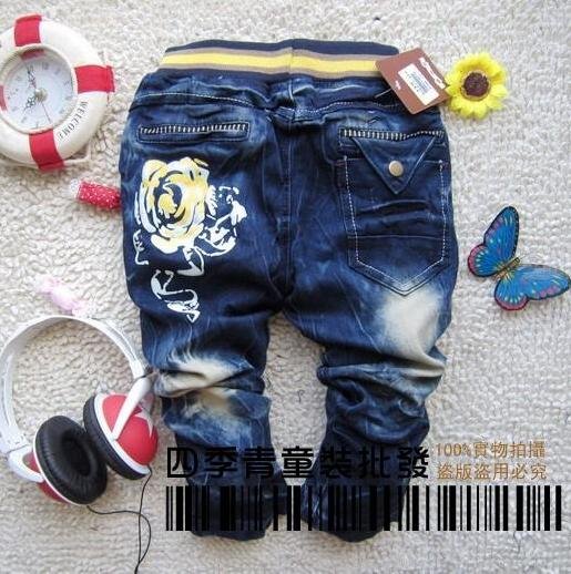 New arrival children Girls ROSE JEANS pants trousers 4-8years 100%COTTON Best gifts