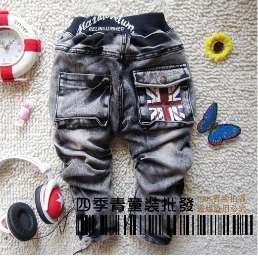 new arrival children kids big PP Flag design JEANS pants trousers 100%COTTON High Quality Cute Best gifts