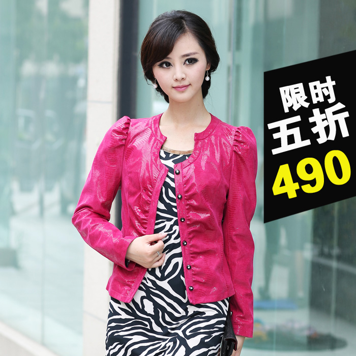 New arrival chromophous lizard 2013 all-match genuine leather clothing female short design sheepskin slim outerwear