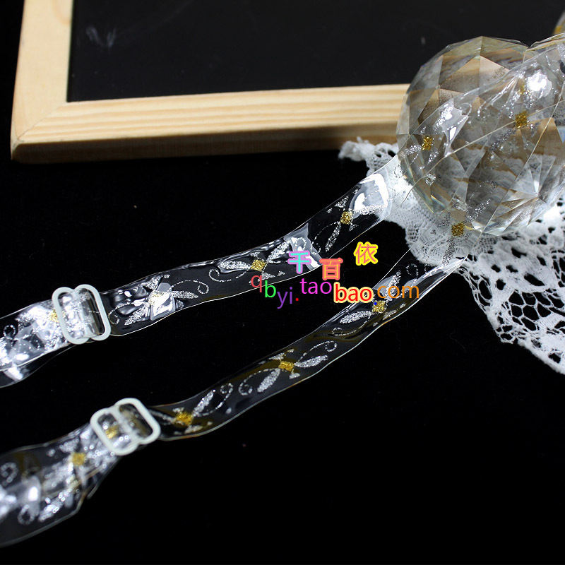 New arrival classic fairy princess gold belt print transparent shoulder strap summer replace shoulder strap