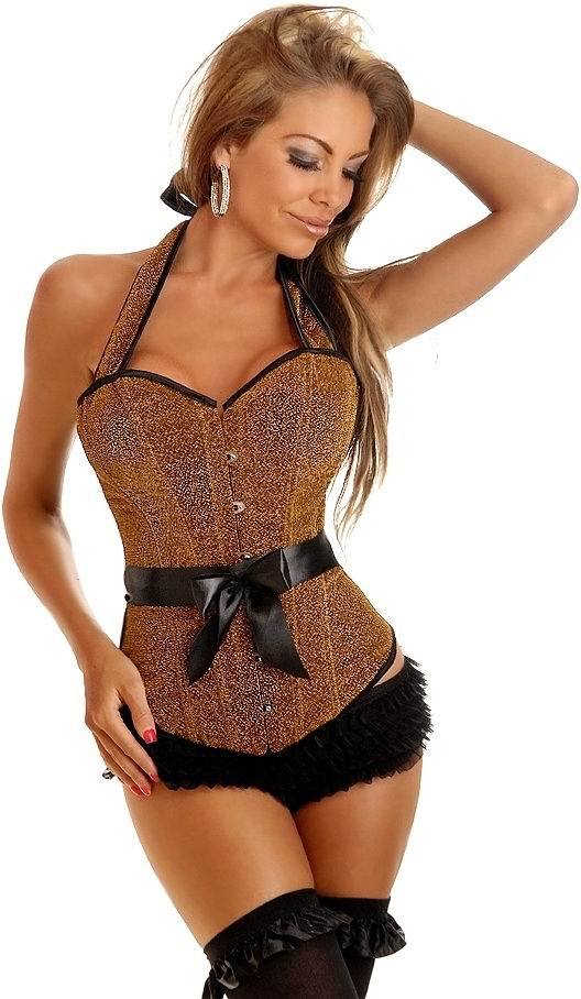 New Arrival Corset(overbust) Sexy Lingerie Coffee Satin wholesale Retail